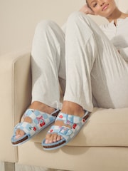 Bath & Body Works Blue Check Cherry Slippers - Image 1 of 7