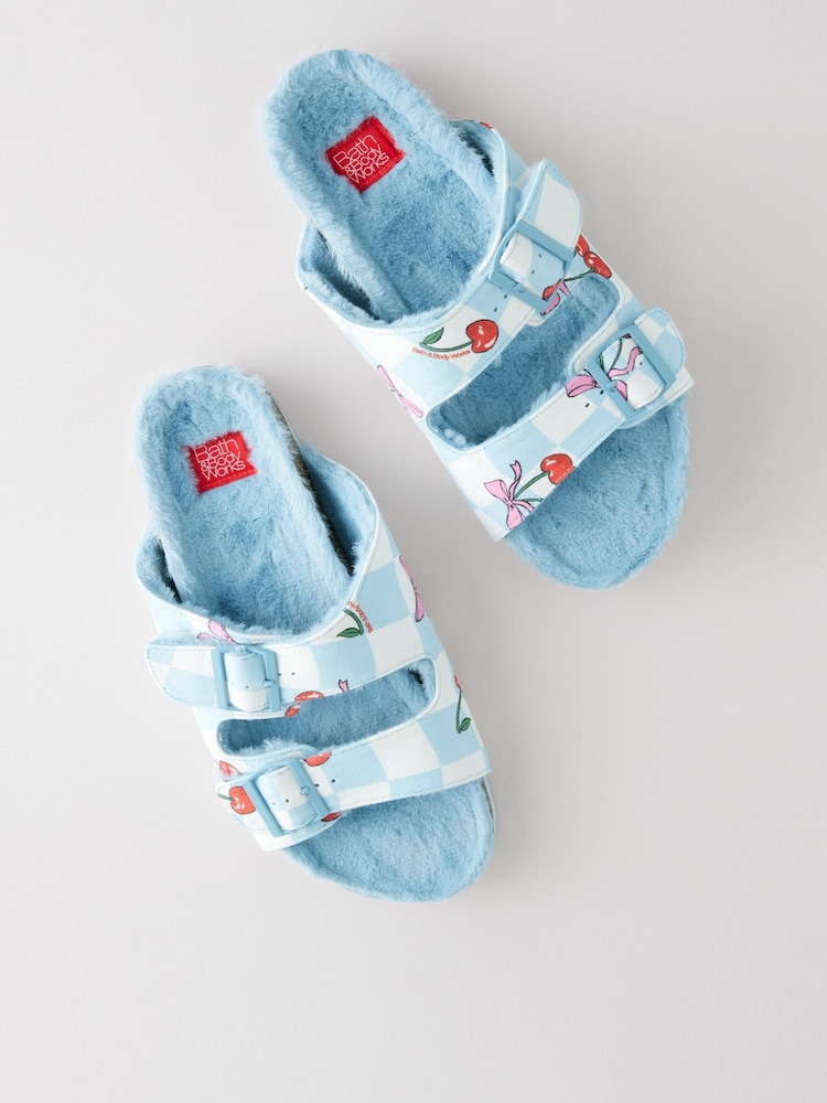 Bath & Body Works Blue Check Cherry Slippers - Image 7 of 7 Bath & Body Works Blue Check Cherry Slippers - Image 7 of 7
