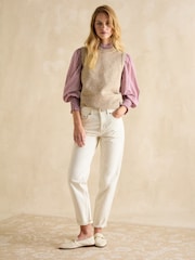 Camel - Joules Holly gebreide spencer - Image 3 of 6