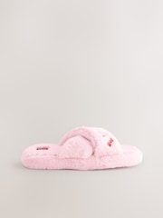 Bath & Body Works Pink Cherry Furry Slippers - Image 3 of 8