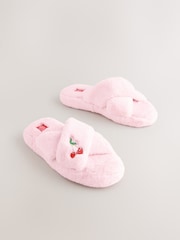 Bath & Body Works Pink Cherry Furry Slippers - Image 5 of 8