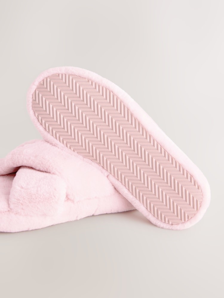 Bath & Body Works Pink Cherry Furry Slippers - Image 8 of 8