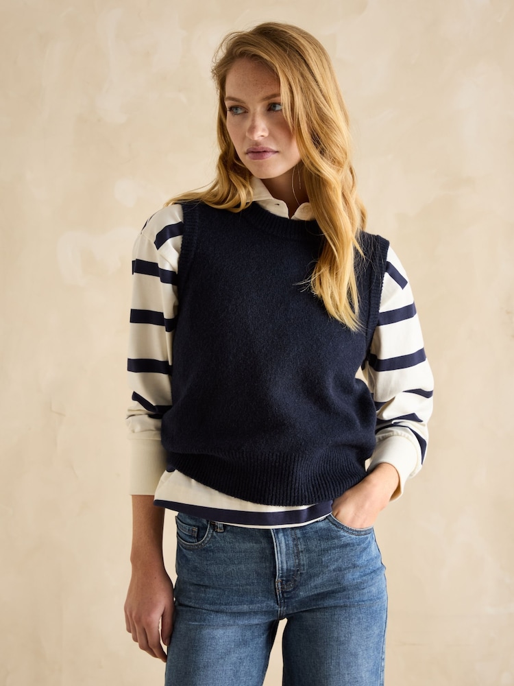 Donkerblauw - Joules Holly gebreide spencer - Image 1 of 6