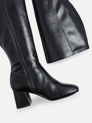 Linzi Black Fable Wide Fit Block Heeled High Leg Boots - Image 5 of 5