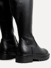 Linzi Black Briody Wide Fit PU Stretch High Leg Boots - Image 6 of 6