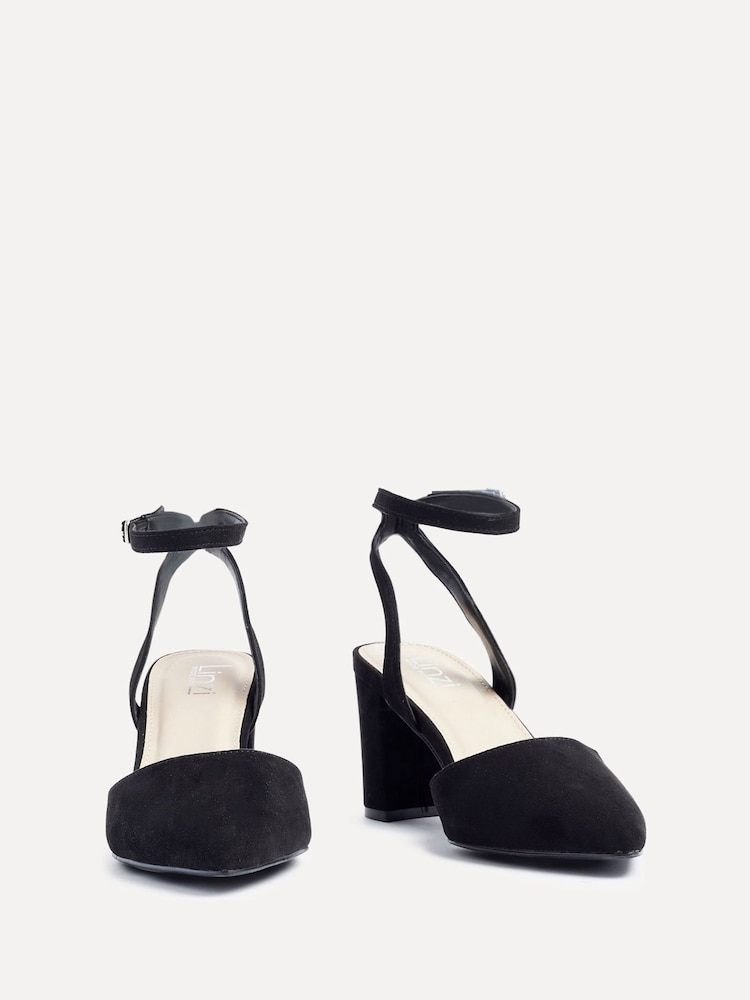 Linzi Black Larsa Wide Fit Pointed Toe Court Shoes - Image 4 of 5