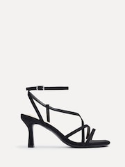 Linzi Black Cassie Wide Fit Mid Heel Strappy Sandals With Ankle Strap - Image 2 of 5
