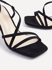 Linzi Black Cassie Wide Fit Mid Heel Strappy Sandals With Ankle Strap - Image 4 of 5