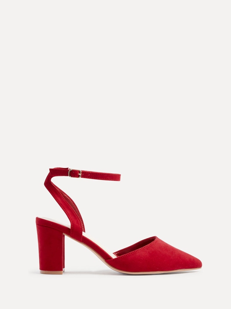 Linzi Red Larsa Wide Fit Pointed Toe Court Shoes - Image 2 of 4