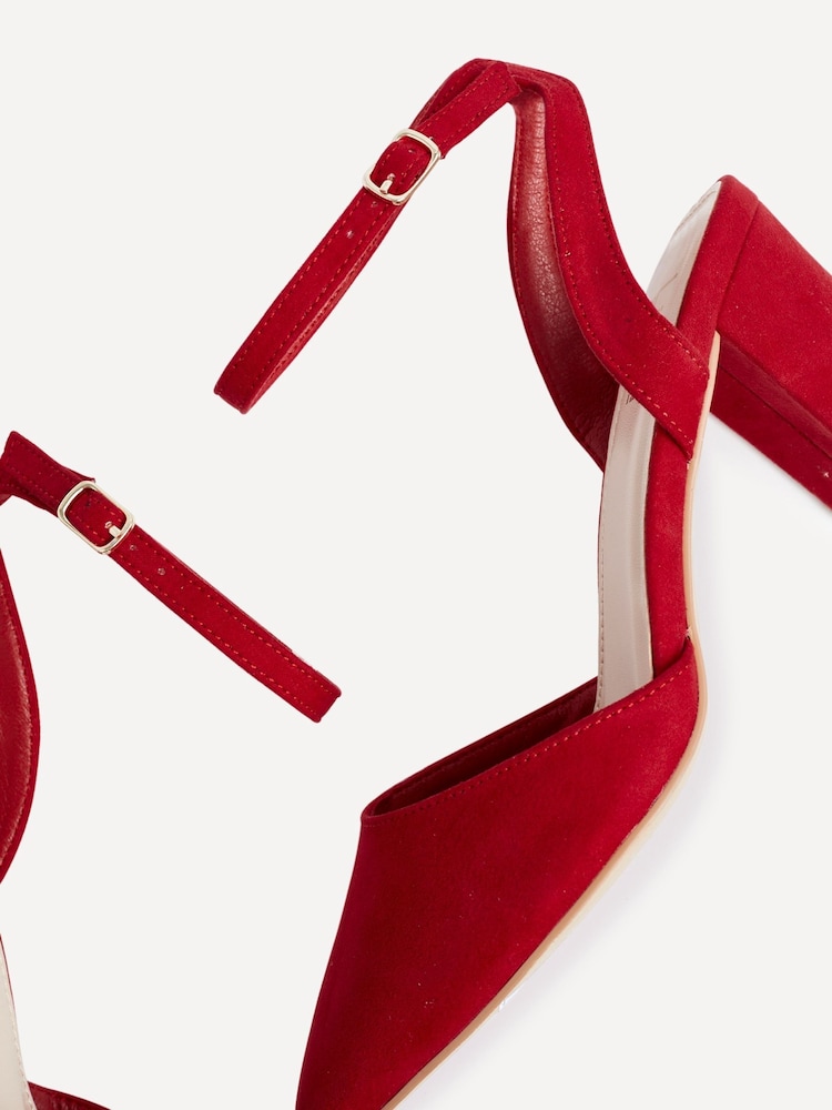 Linzi Red Larsa Wide Fit Pointed Toe Court Shoes - Image 4 of 4