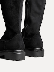 Linzi Black Suede Briody Wide Fit PU Stretch High Leg Boots - Image 5 of 5