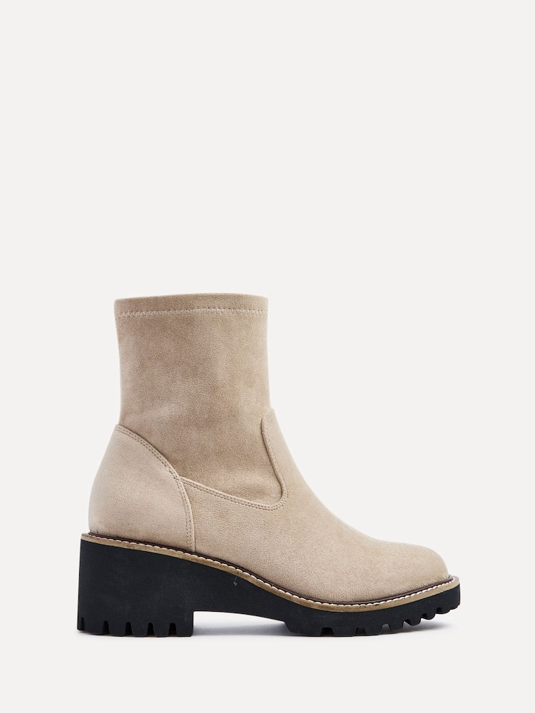 Linzi Nude Trish Wedged Heel Ankle Boots - Image 3 of 6
