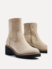 Linzi Nude Trish Wedged Heel Ankle Boots - Image 4 of 6