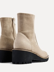 Linzi Nude Trish Wedged Heel Ankle Boots - Image 6 of 6