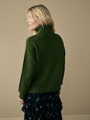 Laura Ashley Green Guernsey Knit Jumper - Image 2 of 7