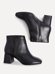 črna - Linzi Alba širok kroj Block Heeled Ankle gležnjarji - Slika 5 iz 6