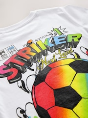 Blanc Football Back Imprimé - T-shirt graphique à manches courtes 100% coton (3-16ans) - Image 3 of 4