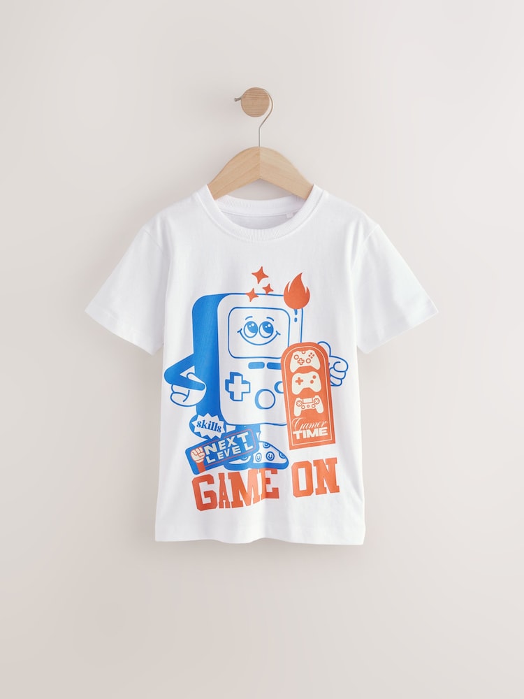 White Gaming Short Sleeves Graphic T-Shirt (3-16yrs) - Image 1 of 4
