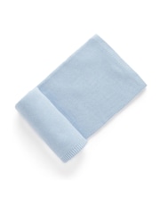 Purebaby Blue Textured Knit 100% Cotton Blanket - Image 1 of 2