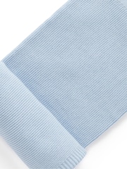 Purebaby Blue Textured Knit 100% Cotton Blanket - Image 2 of 2
