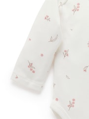 Purebaby Pink Long Sleeve Printed 100% Cotton Bodysuits 2 Pack - Image 2 of 5