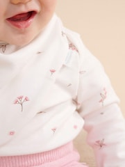 Purebaby Pink Long Sleeve Printed 100% Cotton Bodysuits 2 Pack - Image 5 of 5