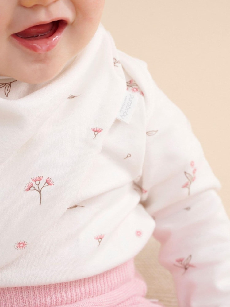 Purebaby Pink Long Sleeve Printed 100% Cotton Bodysuits 2 Pack - Image 5 of 5