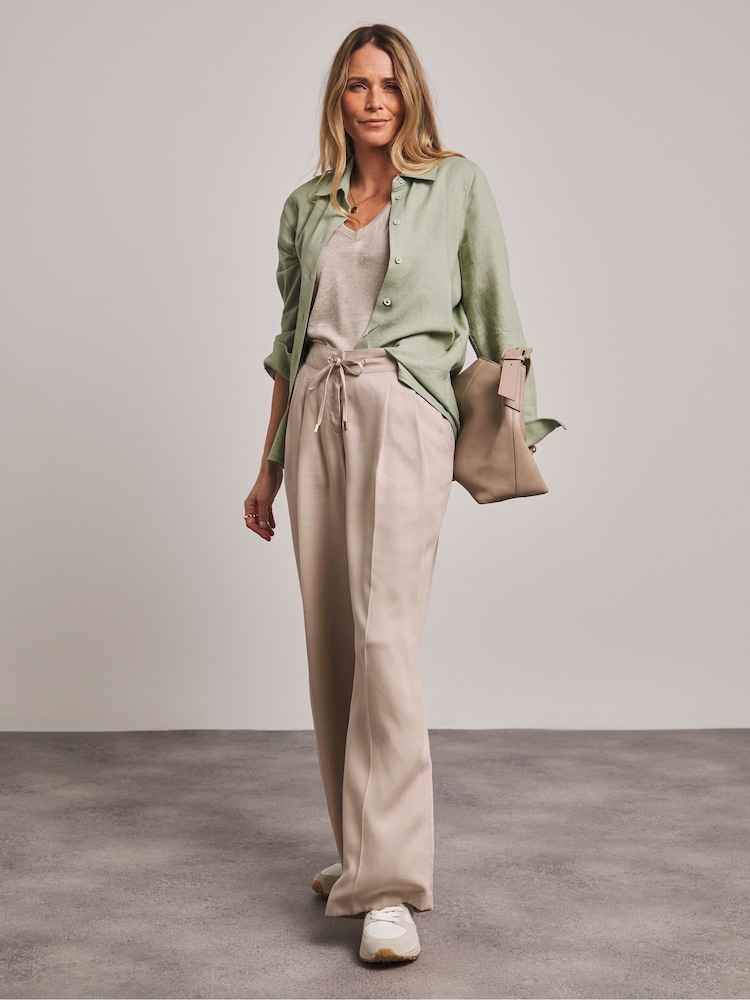 Anthology by JD Williams Cream Pleat Front Trousers - Image 1 of 5