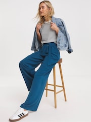 JD Williams Blue JD Williams Natural Belted Trousers - Image 2 of 4