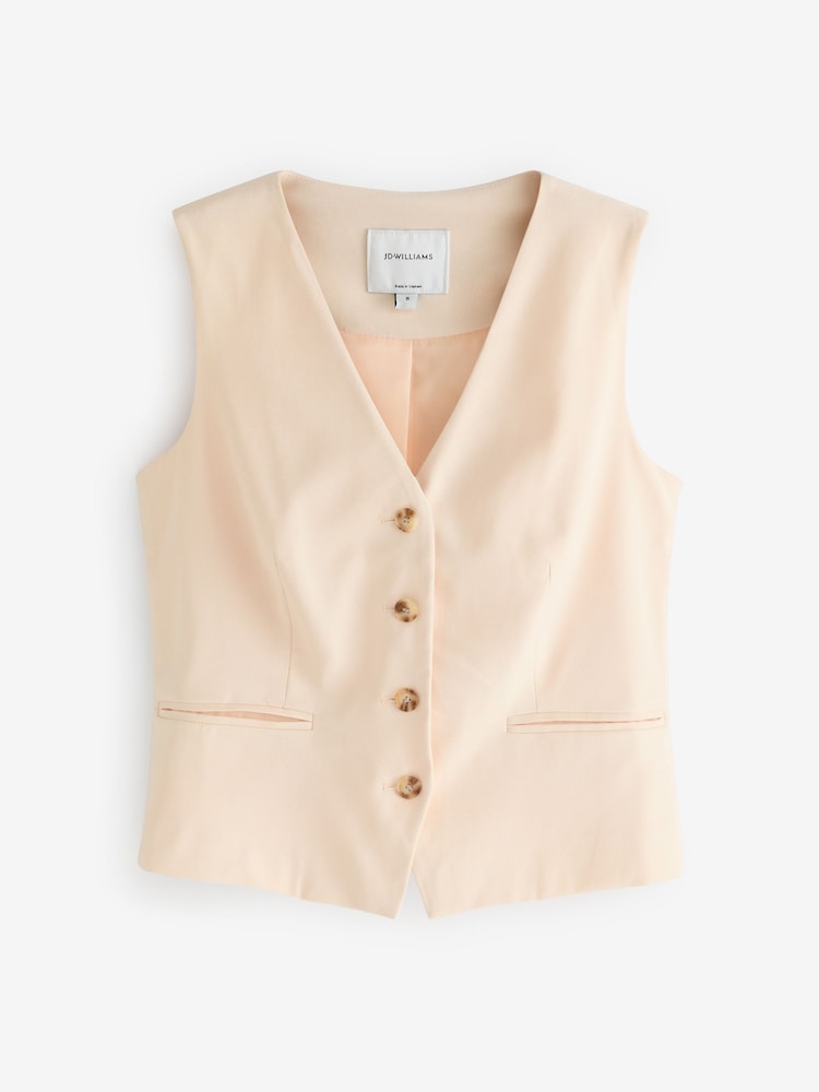 JD Williams Natural Washed Textured Waistcoat - Image 5 of 5