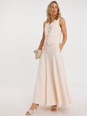 JD Williams Cream Washed Textured Full Skirt - Image 1 of 3