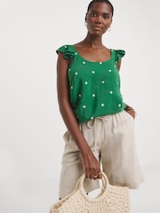 JD Williams Green JD Williams Green Broderie Cami - Image 1 of 4