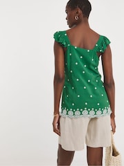 JD Williams Green JD Williams Green Broderie Cami - Image 2 of 4