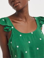 JD Williams Green JD Williams Green Broderie Cami - Image 4 of 4