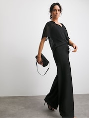 JD Williams Chiffon Short Sleeve Black Blouse - Image 2 of 4
