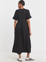 JD Williams Black Collar Detail Smock Midi Dress - Image 2 of 4