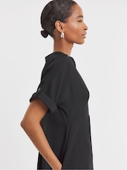 JD Williams Black Collar Detail Smock Midi Dress - Image 4 of 4
