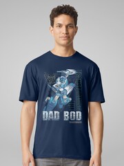 All + Every Blue Mens Fathers Day Transformers Transforming The Dad Bod 100% Cotton T-Shirt - Image 2 of 4