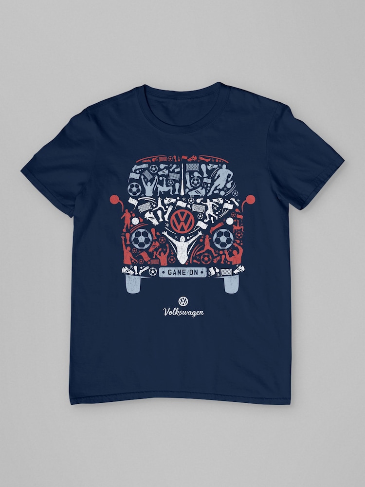 All + Every Blue Mens 100% Cotton Volkswagen Football Camper Game On T-Shirt - Image 3 of 4