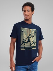 All + Every Blue Mens 100% Cotton 1950 World Champions Football T-Shirt - Image 1 of 4