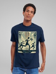 All + Every Blue Mens 100% Cotton 1950 World Champions Football T-Shirt - Image 2 of 4