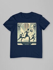 All + Every Blue Mens 100% Cotton 1950 World Champions Football T-Shirt - Image 3 of 4