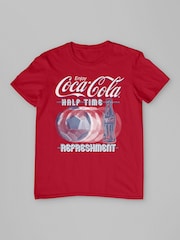 All + Every Red Mens 100% Cotton Coca Cola Half Time Refreshment Football T-Shirt - Image 3 of 4