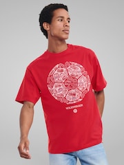 All + Every Red Mens 100% Cotton Volkswagen Football Campervans And Cars T-Shirt - Image 2 of 4