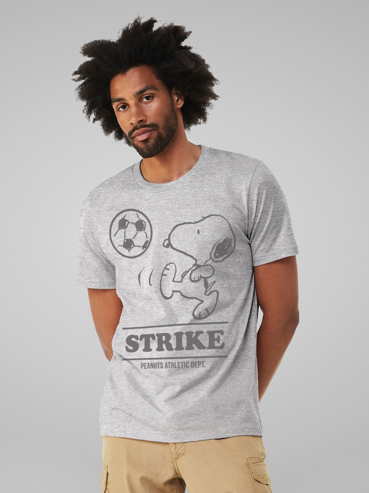 All + Every Grey Mens Peanuts Athletic Dept Snoopy Strike Football T-Shirt - Image 1 of 4