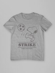 All + Every Grey Mens Peanuts Athletic Dept Snoopy Strike Football T-Shirt - Image 3 of 4