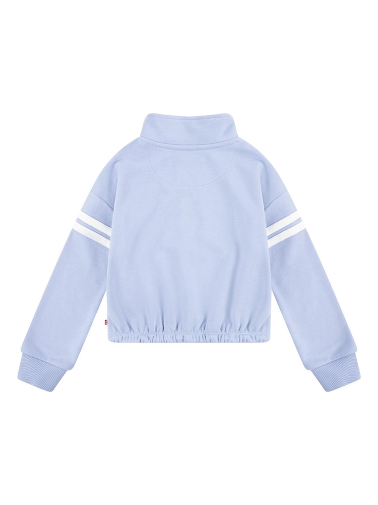 Levi's® Purple Cropped Quauter Zip Sweater With Sports Tipping Detail - Image 2 of 6