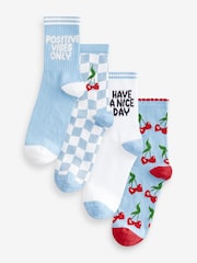 Bath & Body Works Blue Cherry Socks 4 Pack - Image 1 of 10