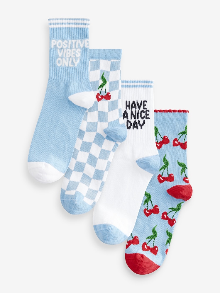 Bath & Body Works Blue Cherry Socks 4 Pack - Image 1 of 10