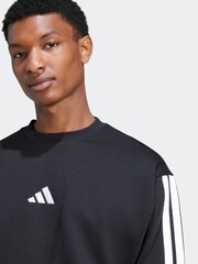 adidas Black Essentials 3-Stripes Fleece Sweatshirt - Image 4 of 6